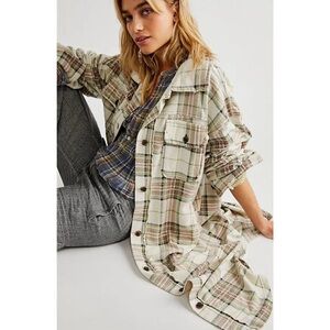 Free People Plaid Long Ruby Jacket